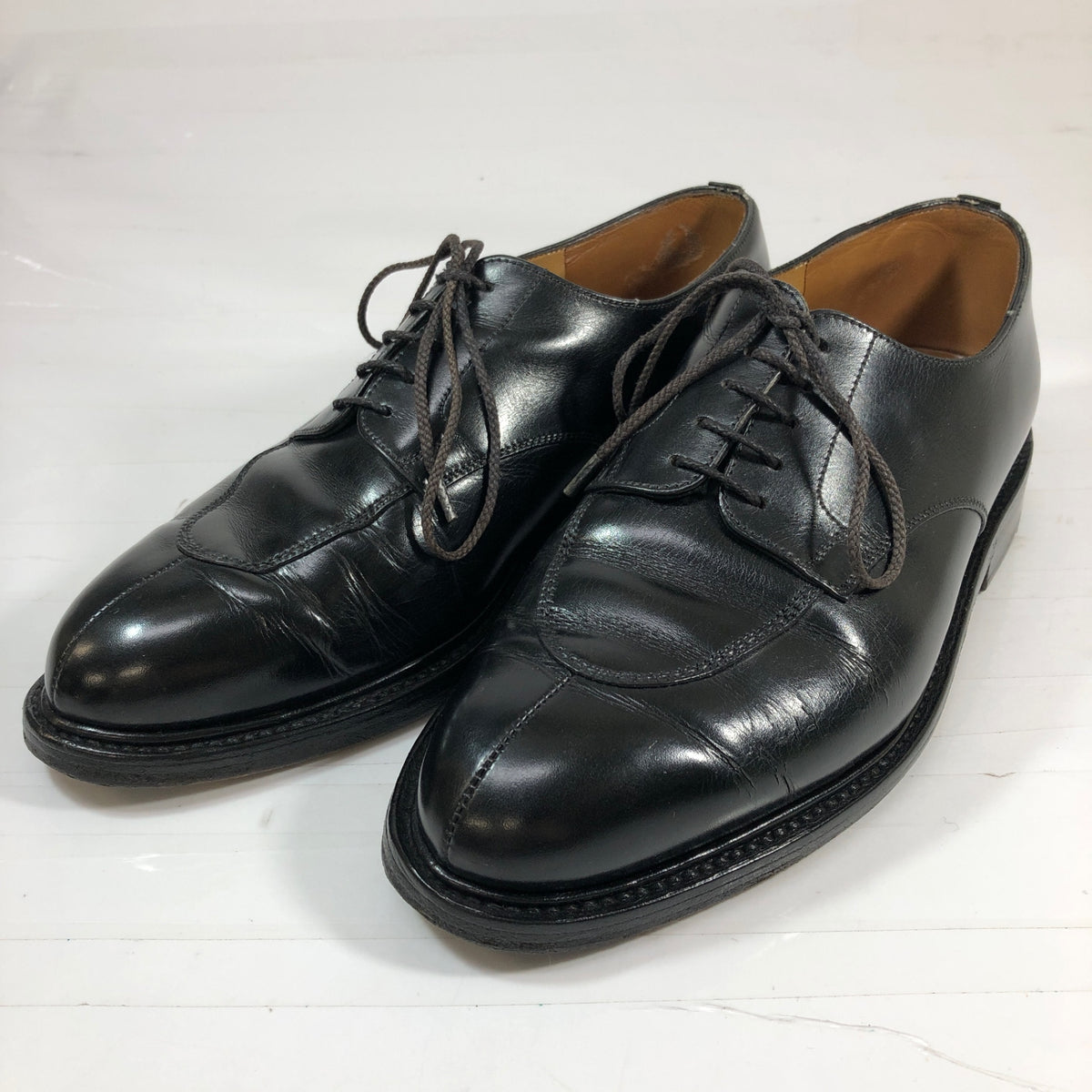 ジェイエムウエストン 598 ハーフハント ロジェ Uチップ ボックスカーフ ブラック UK5E メンズ J.M.WESTON Half Hunt Derby 約24.0cm【AFC32】