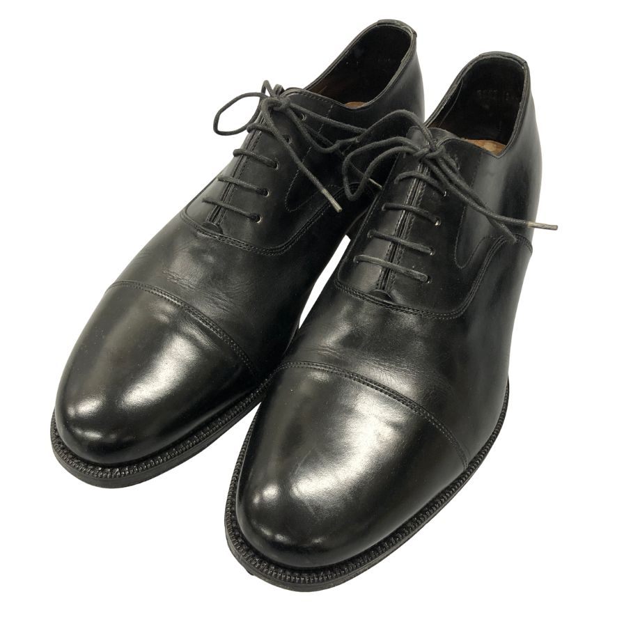 サントーニ レザーシューズ ストレートチップ 内羽根 メンズ サイズ7.5 ブラック Santoni 約25.5cm【AFC33】