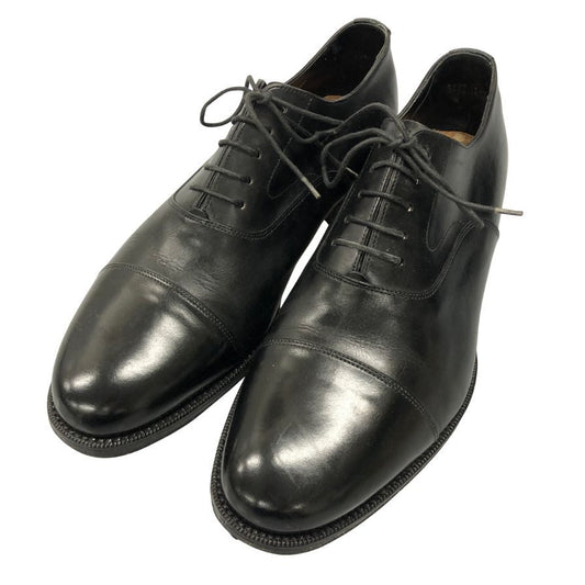 サントーニ レザーシューズ ストレートチップ 内羽根 メンズ サイズ7.5 ブラック Santoni 約25.5cm【AFC33】