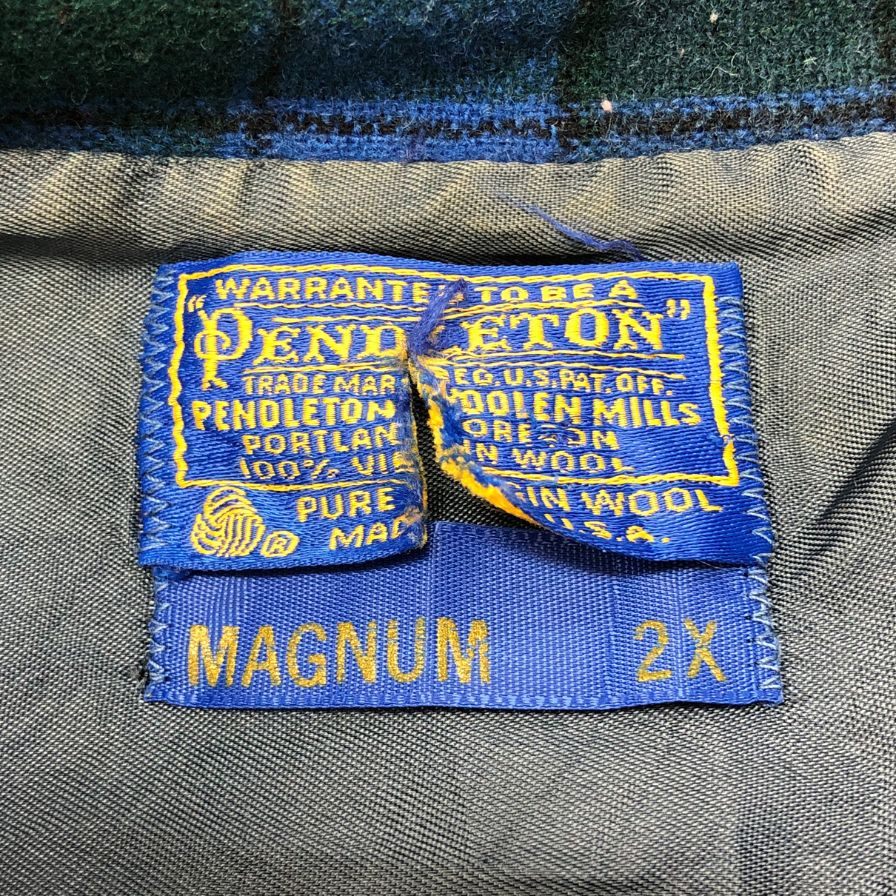 美品◆ペンドルトン 70S 3Bジャケット シングル ウール ブルー系 メンズ サイズMAGNUM 2X PENDLETON 【AFA1】