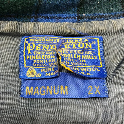 美品◆ペンドルトン 70S 3Bジャケット シングル ウール ブルー系 メンズ サイズMAGNUM 2X PENDLETON 【AFA1】
