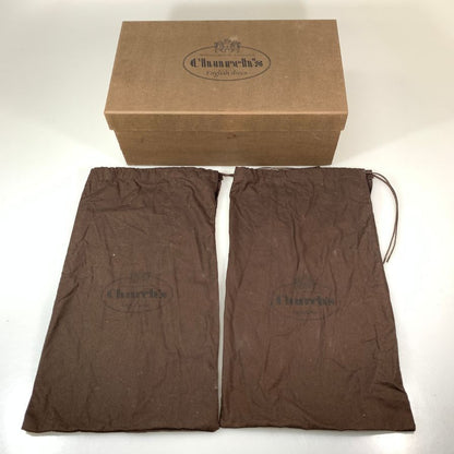 チャーチ バーウッド ウイングチップ ポリッシュドバインダーカーフ ブラウン UK65F Church's ビジネスシューズ 約24.5cm【LA】【中古】