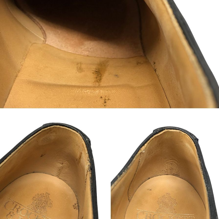クロケット&ジョーンズ モールトン 9262-1015-41 ブラック 7Eハーフ メンズ 革靴 CROCKETT&JONES MORETON ビジネスシューズ 約25.5cm【LA】【中古】