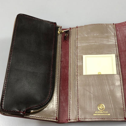 グレンロイヤル 長財布 三つ折り財布 フラップ ブライドルレザー ボルドー GLENROYAL【AFI1】