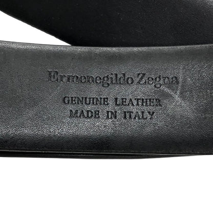 エルメネジルド ゼニア レザーベルト 本革 バックル ブラック シルバー Ermenegildo Zegna【AFI4】