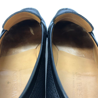ジェイエムウエストン 180シグニチャーローファー リザード ブラック UK7.5D メンズ J.M.WESTON ローファー 約26.5cm【LA】【中古】