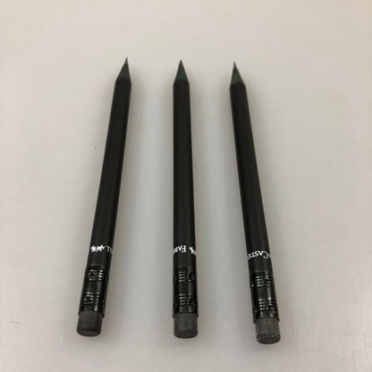 ファーバーカステル 鉛筆 3本セット カステル9000番 ブラック パーフェクトペンシル キャップ シャープナー付 FABER-CATELL【AFI22】