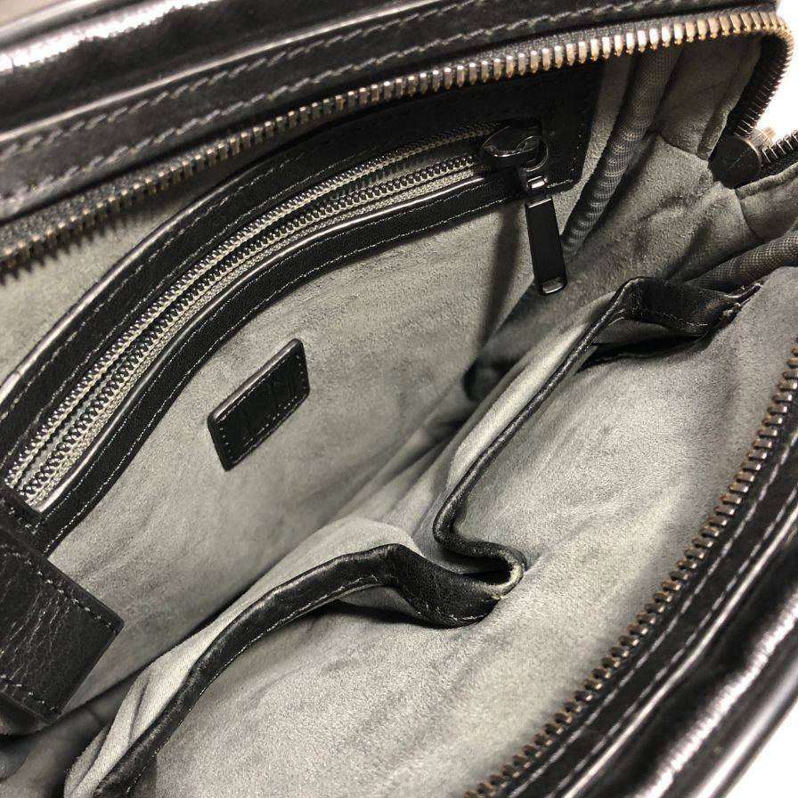 ダンヒル ショルダー バッグ レザー×キャンバス加工 コンビ C0128 メンズ ブラック Dunhill【AFE2】