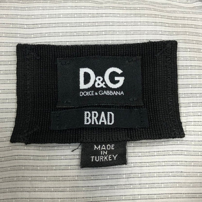美品◆ドルチェ&ガッバーナ D&G BRAD 長袖シャツ ストライプ ホワイト メンズ サイズ41 DOLCE & GABBANA 【AFB38】