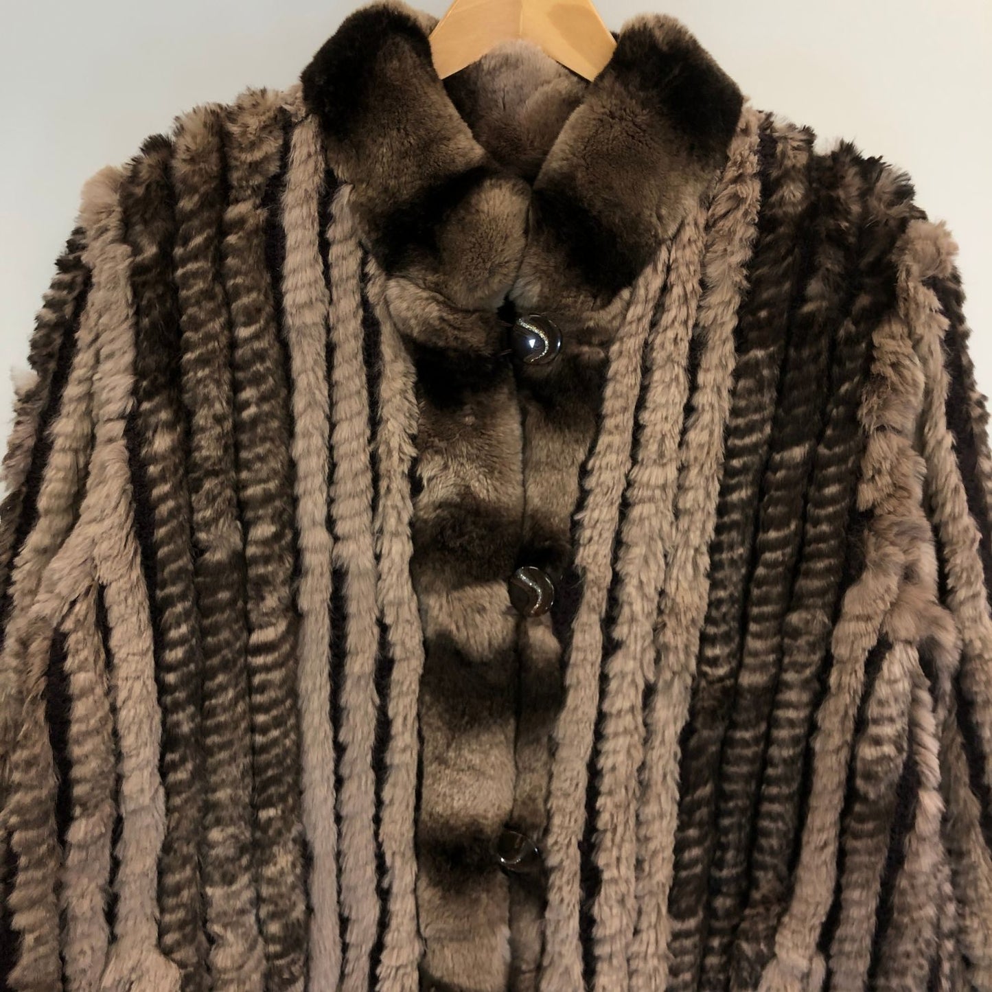 中古◆ゾルヌーズ ハーフコート ラビット ファー レディース ブラウン系 Zorronuez 【AFF22】