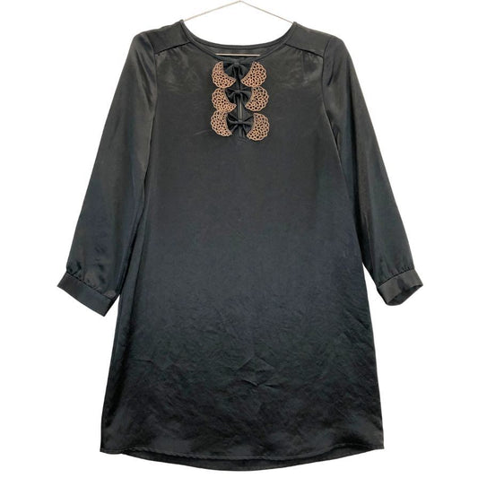 新品同様◆マークバイマークジェイコブス 長袖ワンピース ブラック リボンあしらい レディース サイズ0 MARC BY MARC JACOBS 【AFB32】