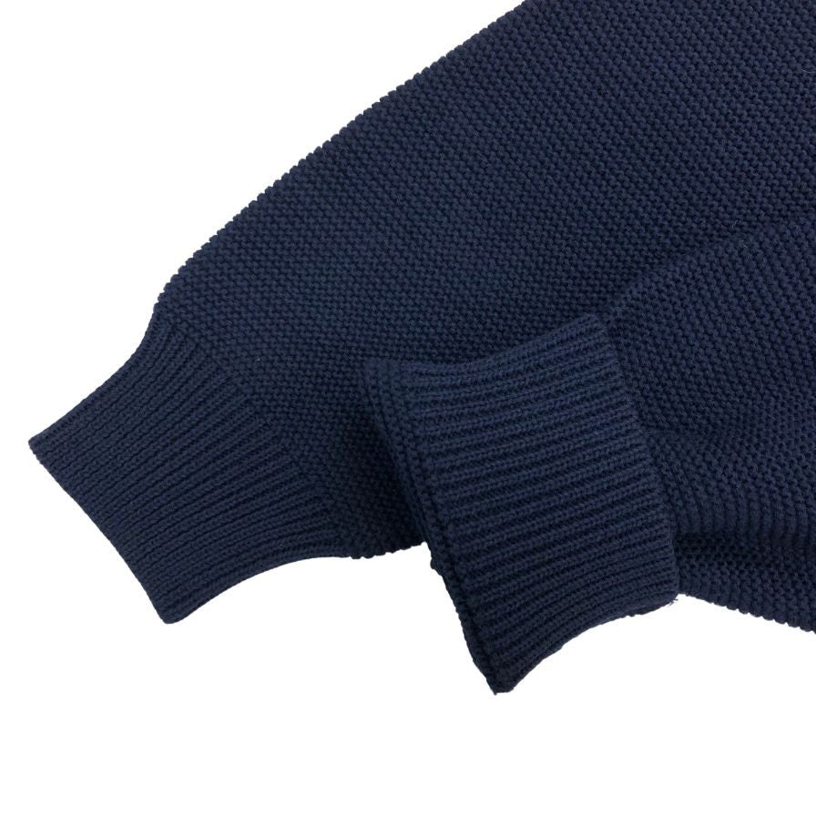 美品◆ザノーネ ニット クルーネック コットン100％ メンズ ネイビー サイズ46 ZANONE 【AFB6】