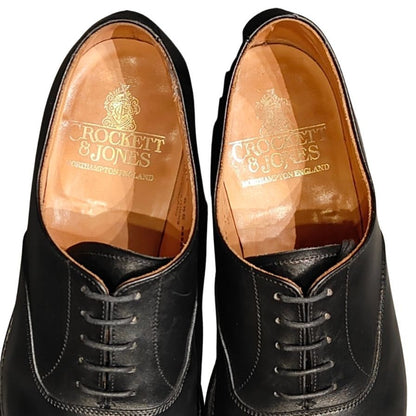 クロケット&ジョーンズ スレザーシューズ トレートチップ ハラム サイズUK6.5E ブラック CROCKETT&JONES ビジネスシューズ 約25.0cm【LA】【中古】