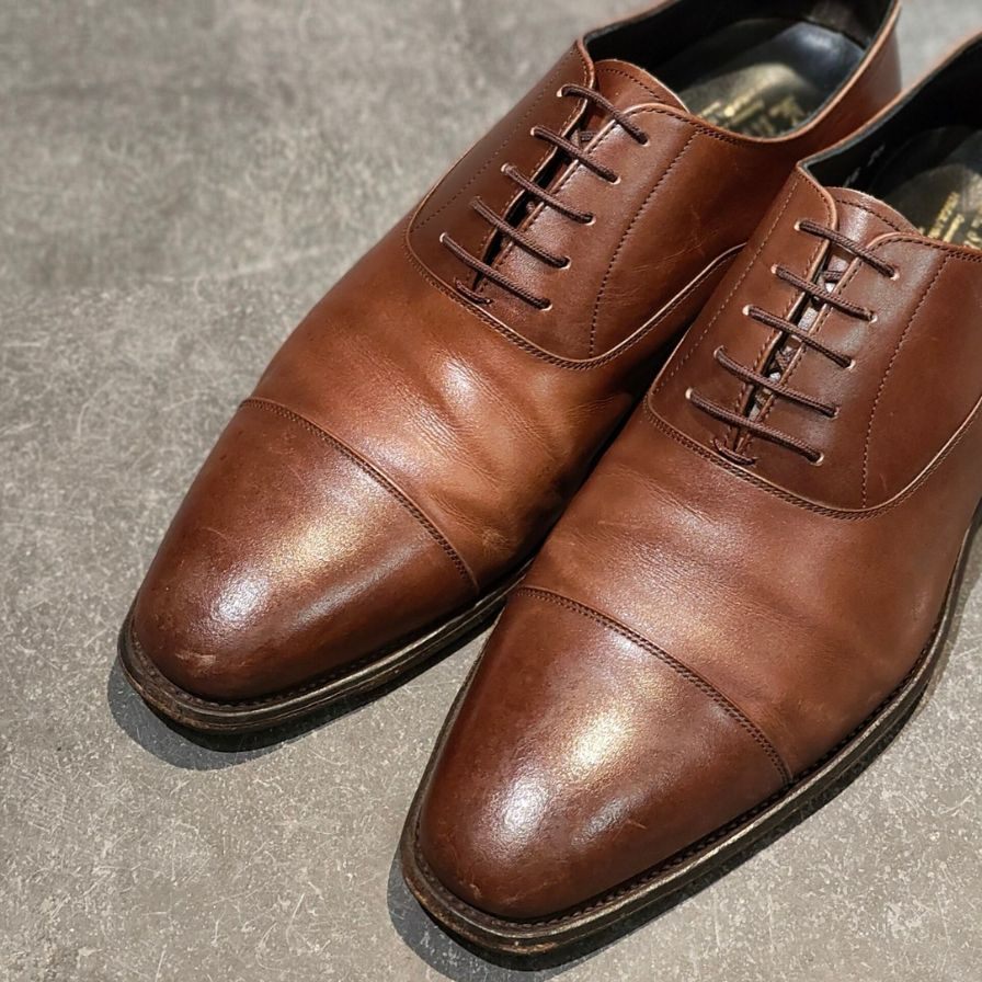 スコッチグレイン レザーシューズ 03446ストレートチップ ブラウン メンズ サイズ25 SCOTCH GRAIN ビジネスシューズ 約25.0cm【LA】【中古】