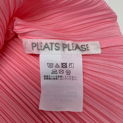 美品◆プリーツプリーズ イッセイミヤケ ノースリーブ PP41JK002 ピンク フリーサイズ  PLEATS PLEASE 【AFB15】