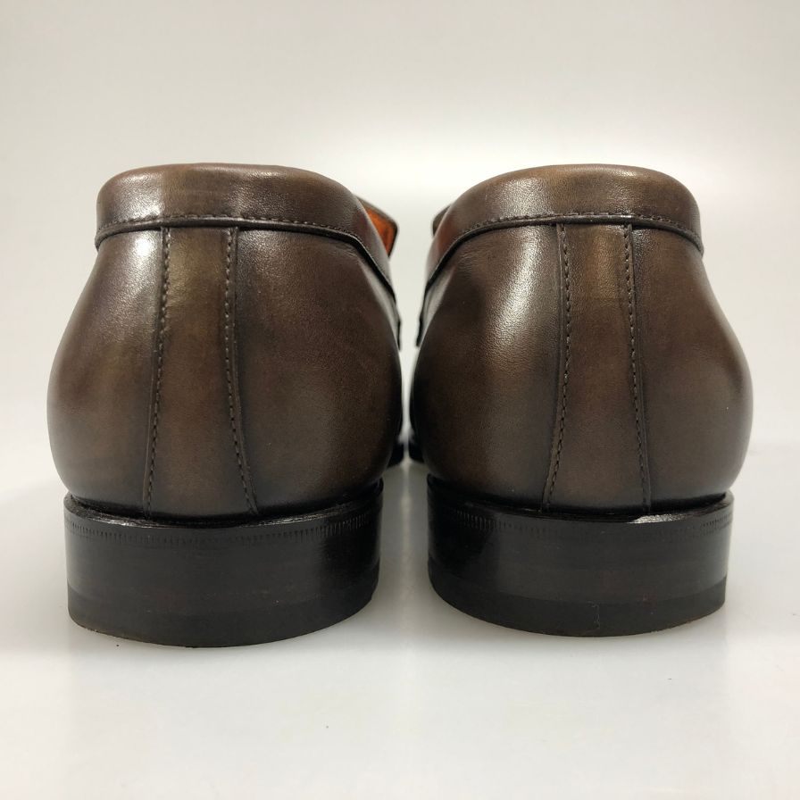 サントーニ レザーシューズ ローファー サイズ8.5 ブラウン メンズ SANTONI 約27.0cm【AFC31】