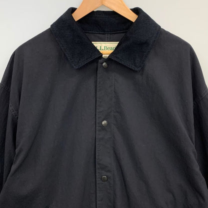 美品◆エルエルビーン コート ロング フィールドコート コーデュロイ切替 ナイロン ブラック メンズ サイズM L.L.Bean 【AFA19】