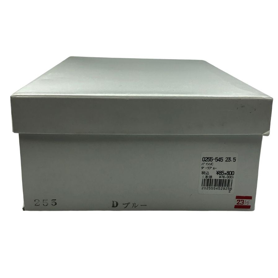 新宿屋 レザーメッシュスニーカー レザー×パイソン 0255-545 ダークブルー 23.5cm レディース shinjukuya 約23.5cm【7-6】