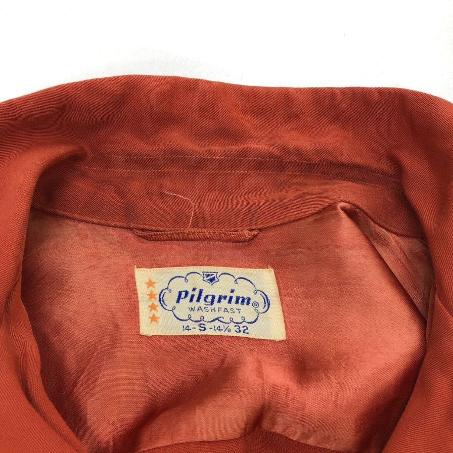 中古◆ピルグリム 50-60S ロングスリーブシャツ ブラウン系 メンズ サイズ14.5 Pilgrim 【AFB5】
