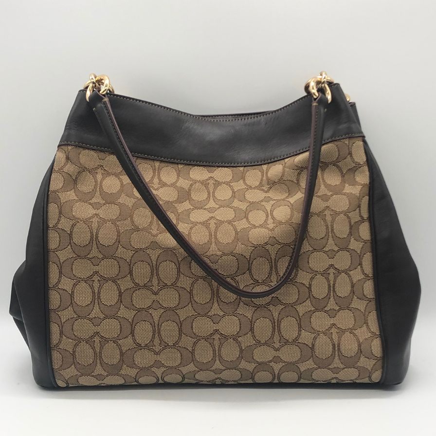 コーチ シグネチャー キャンバス×レザー ハンドバッグ トートバッグ  ゴールド金具 F57612 COACH【AFE10】