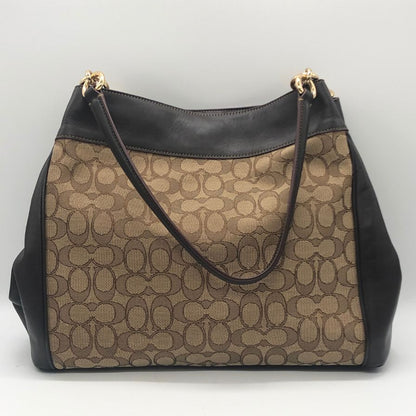コーチ シグネチャー キャンバス×レザー ハンドバッグ トートバッグ  ゴールド金具 F57612 COACH【AFE10】