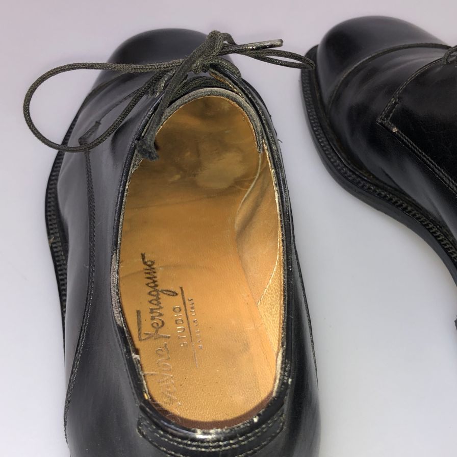 サルバトーレ フェラガモ STUDIO ストレートチップ イタリア製 ブラック サイズ6.5EEE Salvatore Ferragamo 約25.0cm【AFC34】