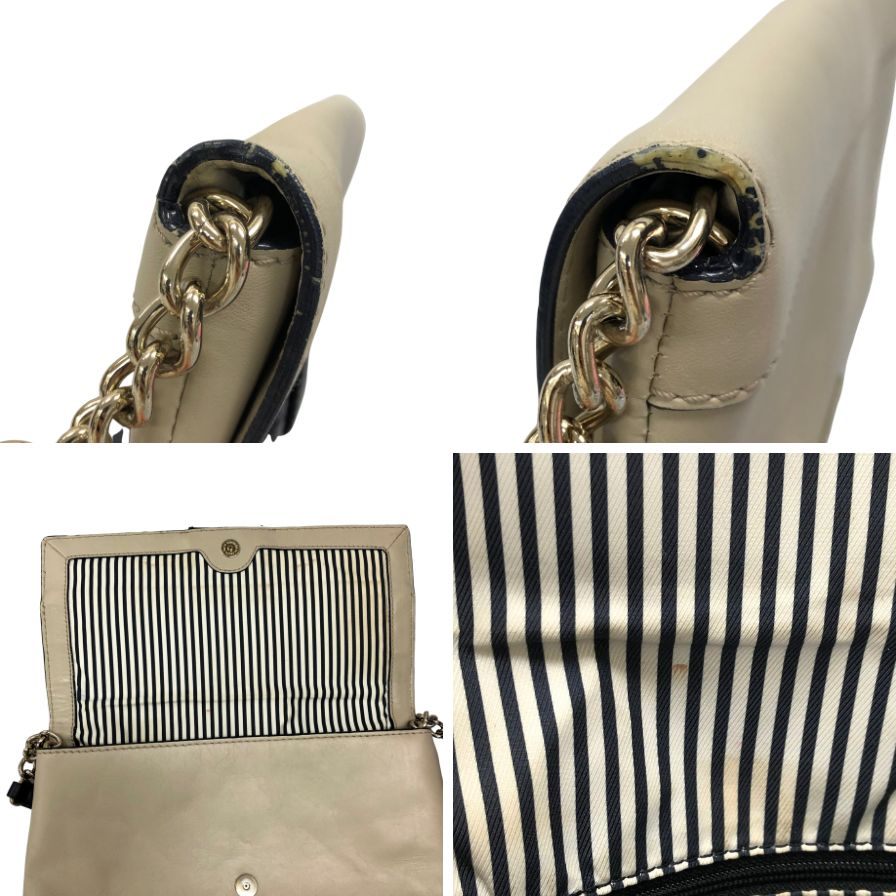 ケイトスペード ショルダーバッグ レザー アイボリー シルバー金具 レディース kate spade【AFE9】