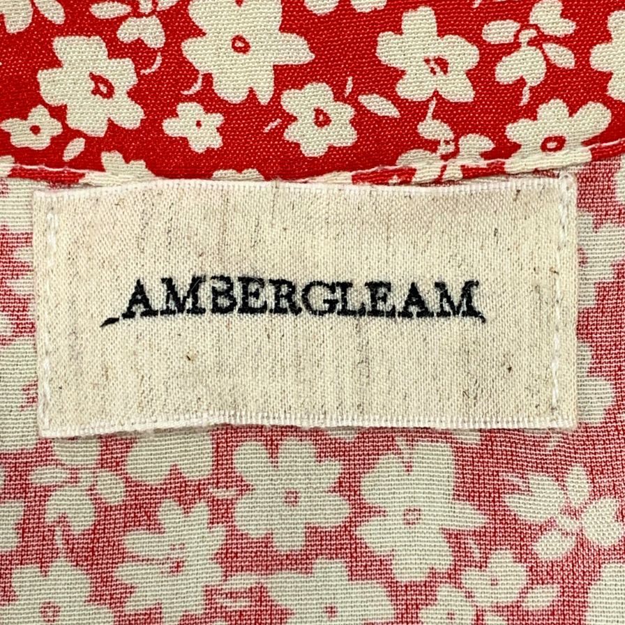 極美品◆アンバーグリーム ワンピース 総柄 花柄 レッド系 レディース ショート AMBERGLEAM 【AFB37】