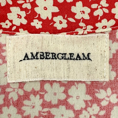 極美品◆アンバーグリーム ワンピース 総柄 花柄 レッド系 レディース ショート AMBERGLEAM 【AFB37】