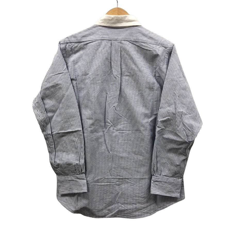 美品◆バギー オックスフォードシャツ ボタンダウン ストライプ ラウンドカラー ブルー メンズ サイズM THE BAGGY CTC LTD NEW YORK 【AFB3】