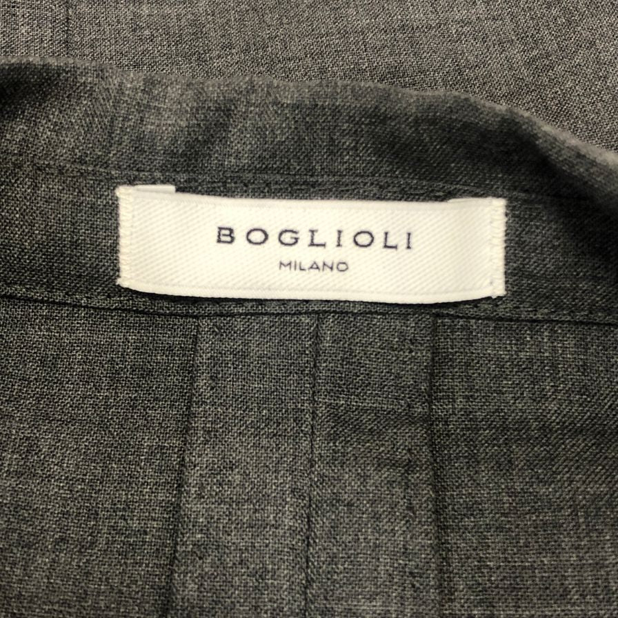 美品◆ボリオリ 3B テーラードジャケット K.JACKET リネン グレー メンズ サイズ48 BOGLIOLI 【AFA22】