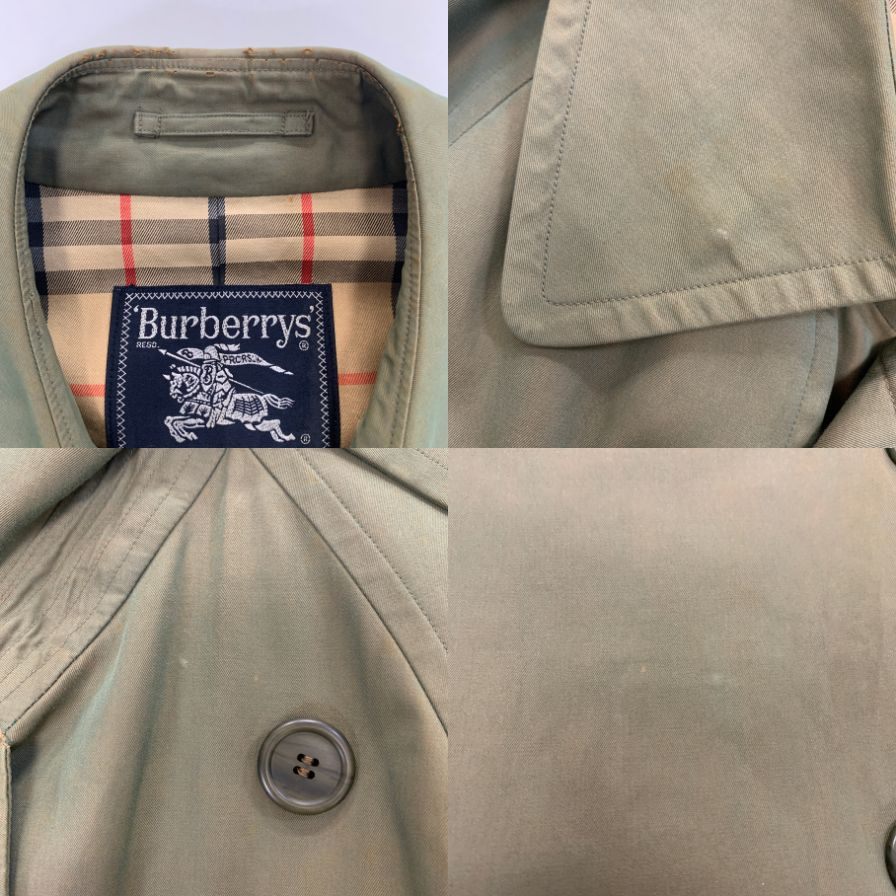 中古■バーバリー トレンチコート 90 旧タグ 玉虫色 メンズ サイズM Burberry 【AFA24】