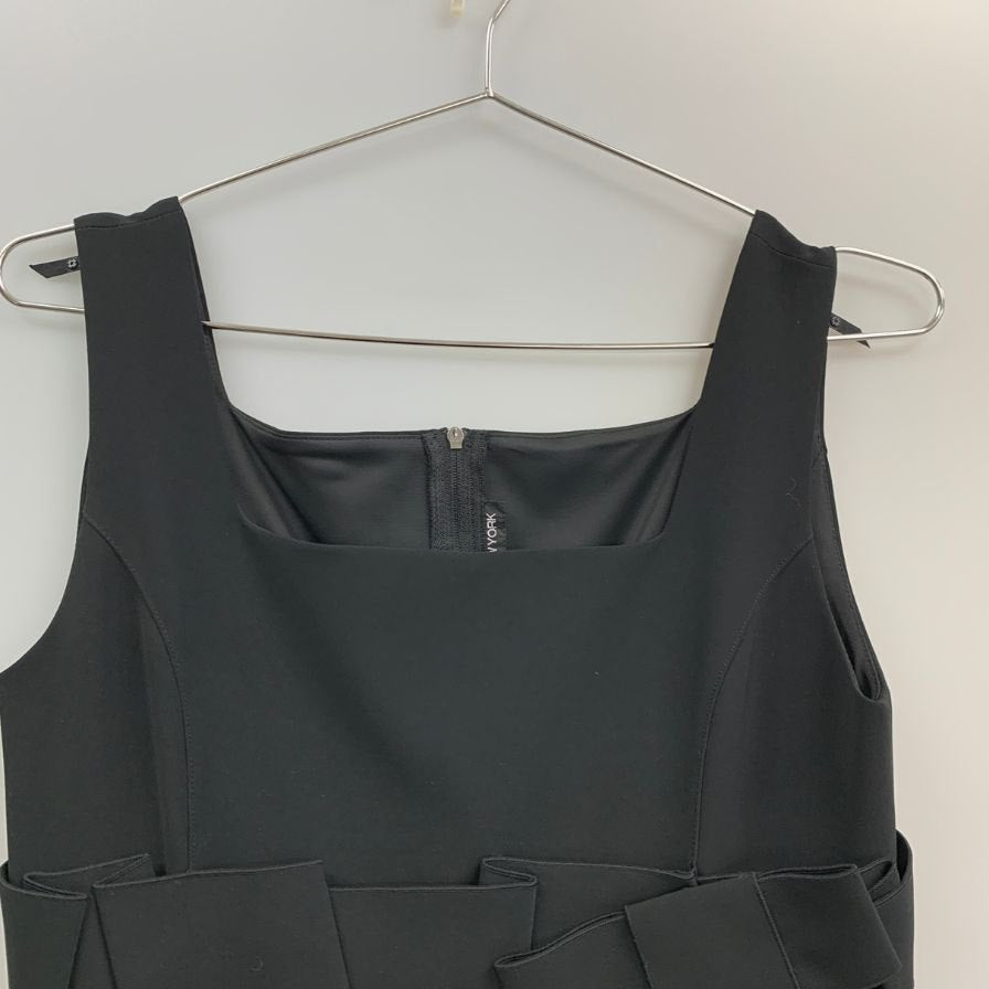 極美品◆フォクシーニューヨーク ノースリーブワンピース 24883 レディース ブラック サイズ40 FOXEY NEW YORK 【AFB45】
