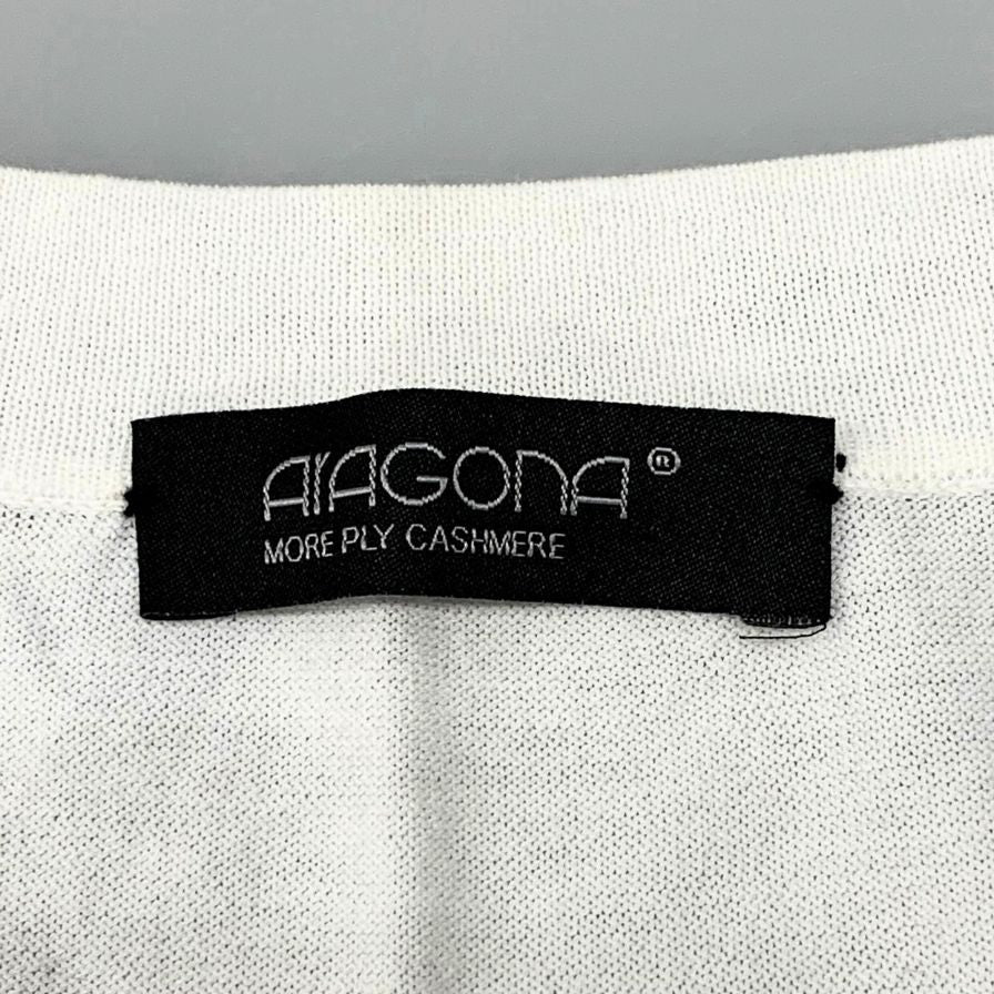 中古◆アラゴナ 半袖コットンカットソー ホワイト サイズ42 レディース ARAGONA 【AFB33】
