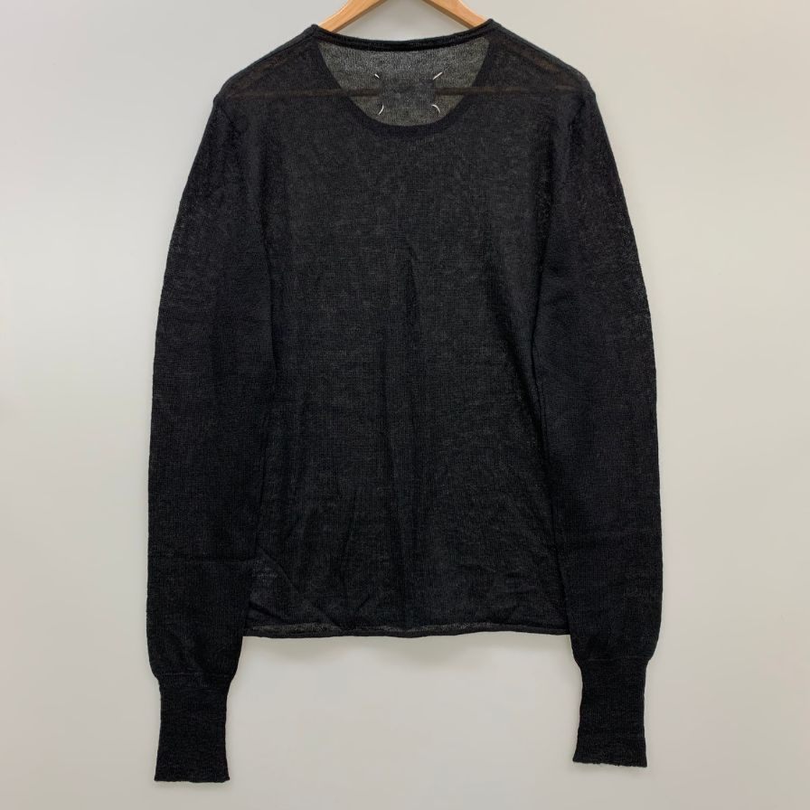 極美品◆メゾンマルジェラ モヘア セーター 2018 レディース サイズL ブラック  Maison Margiela 【AFB19】