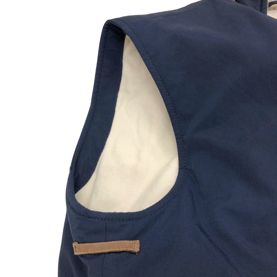 極美品◆ロロピアーナ ジップアップベスト ネイビー ナイロン カシミヤ混 サイズS Loro Piana 【AFB8】