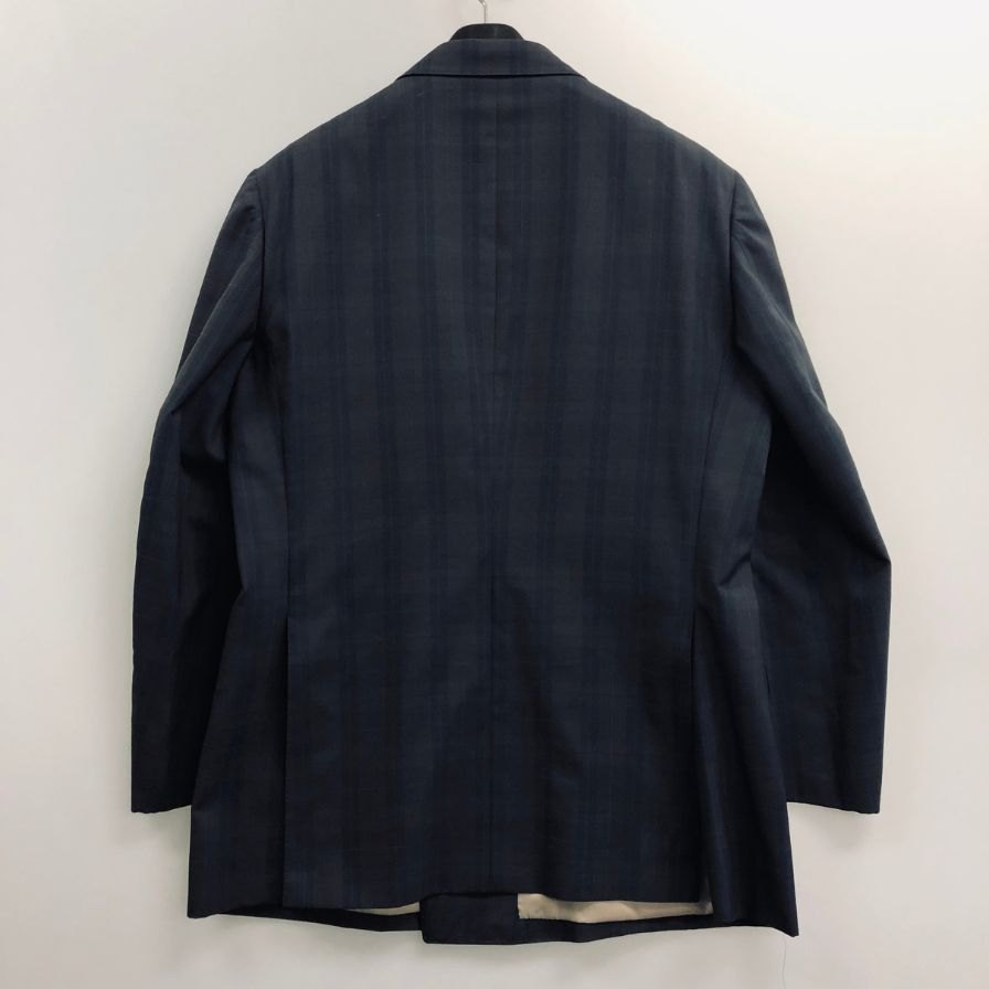 バーバリー ジャケット 90S 旧タグ ダブルブレスト ロゴ金ボタン ブラウン チェック メンズ サイズ175 Burberry【LA】