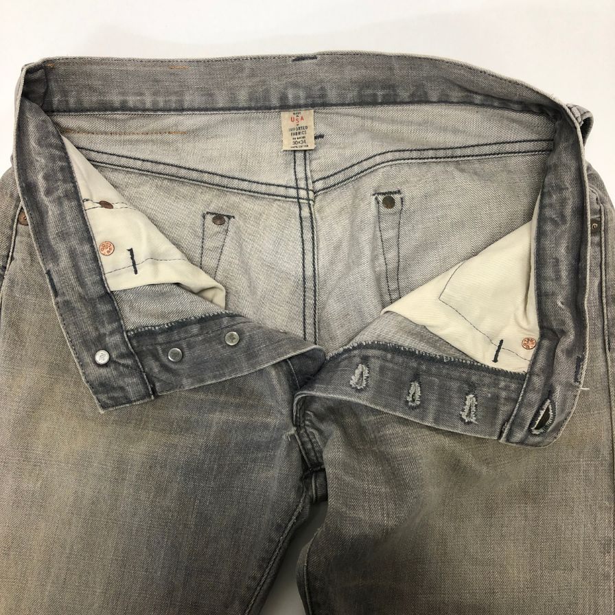 ダブルアールエル デニムパンツ ダメージ グレー メンズ サイズW30 L34 RRL 【AFB39】