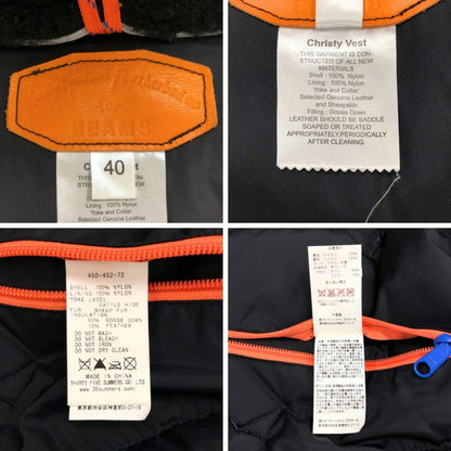 美品◆ロッキーマウンテン フェザーベッド ビームス別注 ダウンベスト CHRISTY VEST ブラック メンズ サイズ40 Rocky Mountain FeatherBed BEAMS 【AFA7】