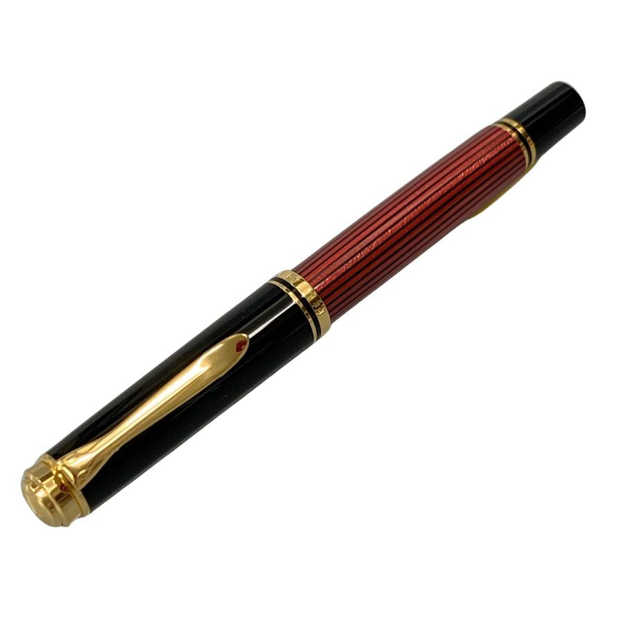 ペリカン 万年筆 スーベレーン 赤縞 ストライプ ペン先14C-585 F字 PELIKAN Souveran【AFI15】