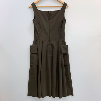 美品◆フォクシー ニューヨーク ワンピース ノースリーブ ポリエステル ホリードレス ブラウン レディース サイズ40 FOXEY NEW YORK 【AFB29】