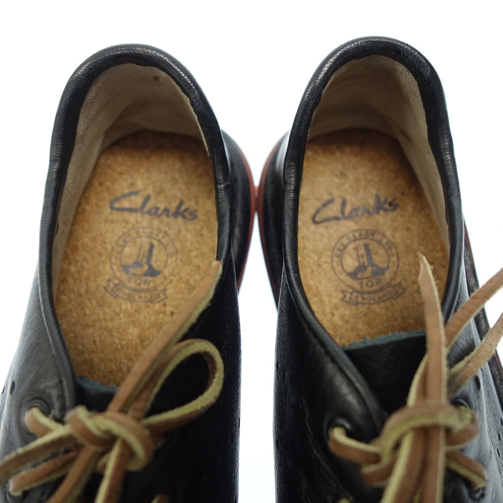 Good condition◆Clarks sneakers leather men's black size 7.5 Clarks [AFC31] 