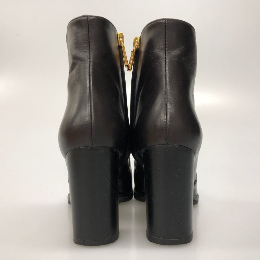 トッズ ブーツ サイドジップ ハイヒール カーフ レディース ブラック サイズ37 TOD'S 約23.5cm【AFD1】