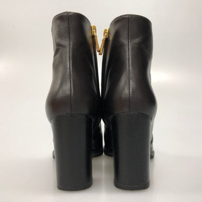 トッズ ブーツ サイドジップ ハイヒール カーフ レディース ブラック サイズ37 TOD'S 約23.5cm【AFD1】