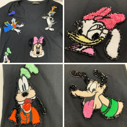 美品◆ドレープ Tシャツ メンズ ディズニー&ワーナーブラザーズ ビーズ付き サイズ不明 DRAPE 【AFB46】