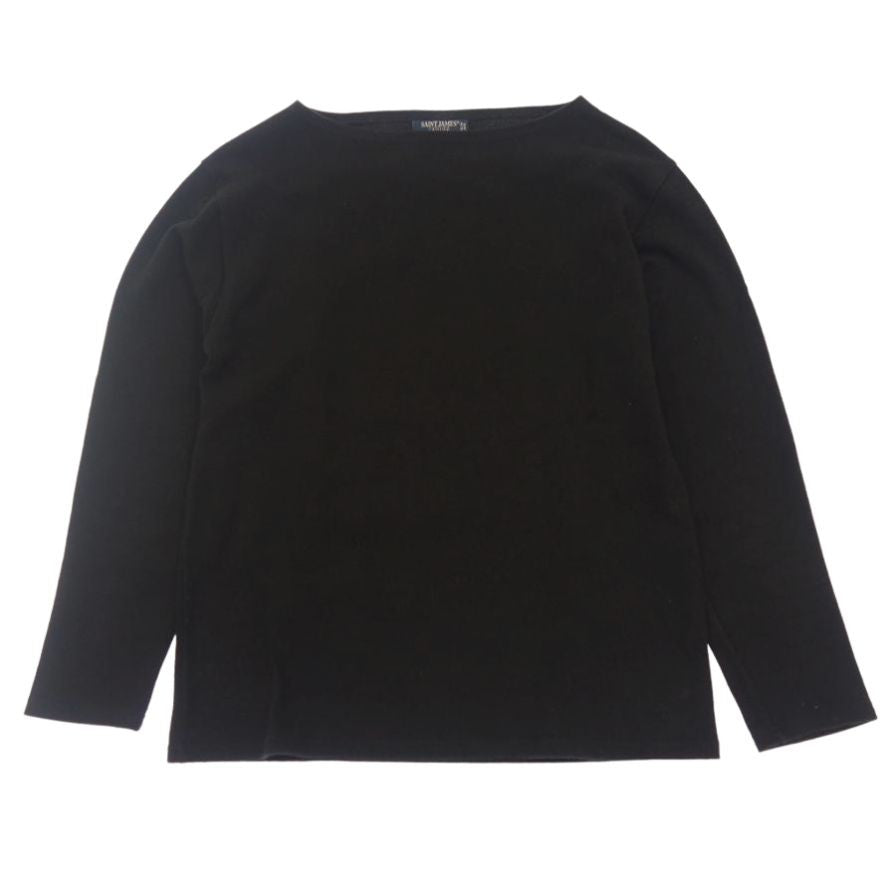 美品◆セントジェームス カットソー バスクシャツ ギルド ウエッソン レディース XS表記 ブラック SAINT JAMES L'ATELIER OUESSANT GUILD 【AFB34】