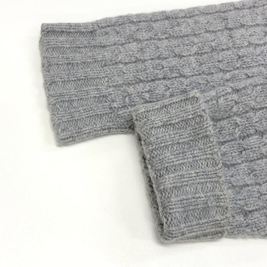 美品◆ドルモア ケーブル ウール クルーネック  ニット メンズ サイズ 44 グレー系  Drumohr 【AFB11】