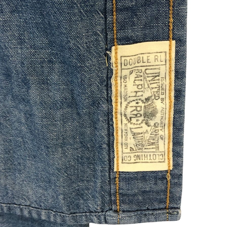 美品◆ダブルアールエル ラルフローレン 90S デニムウエスタンシャツ コンチョボタン ブルー系 メンズ サイズ1 RRL RALPH LAUREN 【AFB19】