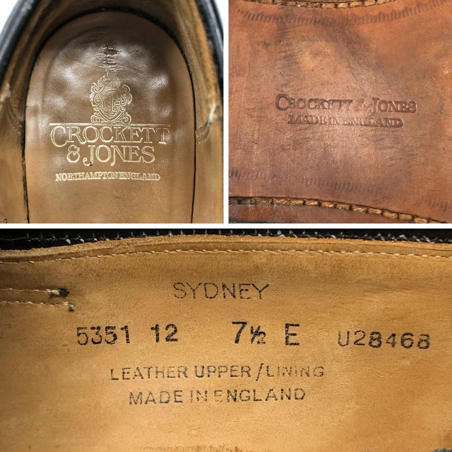 クロケット&ジョーンズ ペニーローファー シドニー カーフ ブラック UK7.5E CROCKETT&JONES SYDNEY ローファー 約26.0cm【LA】【中古】