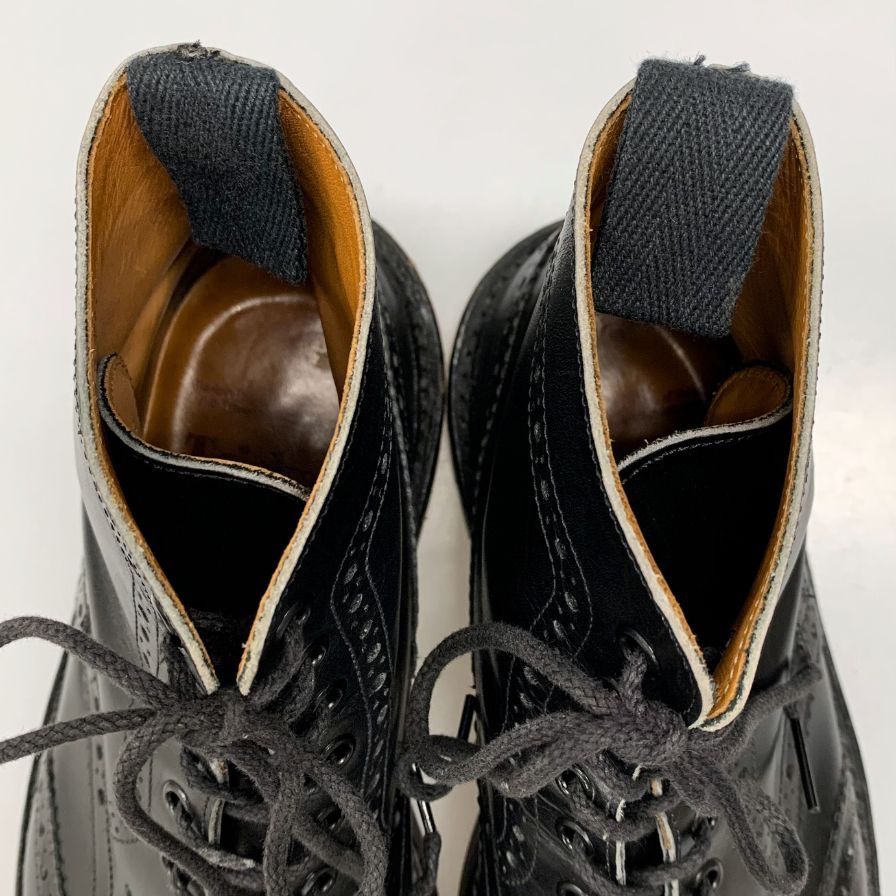 トリッカーズ カントリーブーツ M2508 モールトン カーフ コマンドソール メンズ サイズ7ハーフ ブラック Tricker`s ブーツ 約26.5cm【LA】【中古】